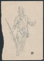 Helbing Ferenc (1870-1958): Forradalmár. Ceruza, Papír, Pecséttel Jelzett, 20×14 Cm - Other & Unclassified