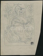 Helbing Ferenc (1870-1958): Zenélő Fiatal Hölgy. Ceruza, Papír, Pecséttel Jelzett, 14×10 Cm - Sonstige & Ohne Zuordnung