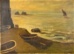 Jaksa István (1894-1982): Fiume. Olaj, Vászon (festék Lepattanásokkal), Jelzett, 65×90 Cm - Sonstige & Ohne Zuordnung