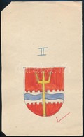 Fritz Junginger (?-?): Freiherrn Von Reissig. Címerterv, Vegyes Technika, Papír, Jelzés Nélkül, Sarokhiány, 16,5x10 Cm - Other & Unclassified