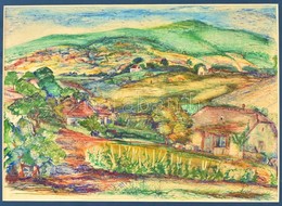 Nagy Jelzéssel: Hosszúhetény. Vegyes Technika, Karton, 28×39 Cm - Sonstige & Ohne Zuordnung