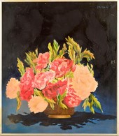 Vaszary Jelzéssel: Virágcsendélet. Olaj, Vászon, Keretben, 69×59 Cm - Sonstige & Ohne Zuordnung