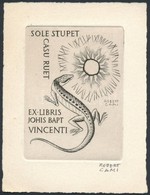 Robert Cami (1900-1975) :Ex Libris Johis Bapt. Rézkarc, Papír, Jelzett, 8×6 Cm - Sonstige & Ohne Zuordnung