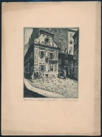 Olvashatatlan Jelzéssel: Bécs, Mölker Bastei, Rézkarc, Papír, 10,5×8 Cm - Other & Unclassified