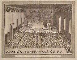 Cca 1715-1750 Domenico Lovisa (1690 K.-1750 K.): Velence: Caonsilii Majoris Concessus; Recensio Candidatorum Két Nagymér - Estampas & Grabados