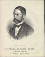 1867  Dr. Pitha Ferenc Lovag, Cs, Kir, Udvari Tanácsos Kőnyomatos Portréja. Joseph Bauer Munkája.  / Lithographic Portra - Stiche & Gravuren