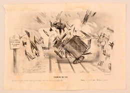 1839 Korai Vasutas Karikatúra. Kőnyomat / Early Caricature Regarding Railways. Lithographed Political Caricature. 24x32  - Estampas & Grabados