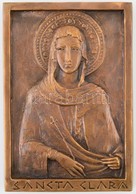 Szent Klára, Jelzetlen Kisplasztika, Bronz, 21×14 Cm - Altri & Non Classificati