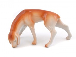 Hollóházi Porcelán Vizsla, Kézzel Festett, Jelzett, Kis Kopásnyomokkal, 17×9 Cm - Sonstige & Ohne Zuordnung