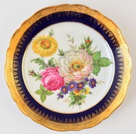 Limoges Virágmintás Porcelán Tál, Matricás, Jelzett, Kis Kopásnyomokkal, D: 24,5 Cm - Sonstige & Ohne Zuordnung