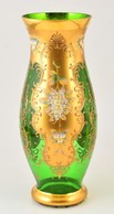 Jelzés Nélkül: Nagyméretű, Aranyozott, Festett üveg Díszváza. 42 Cm - Verre & Cristal
