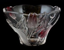 Walther Glass Kínáló, Formába öntött, Maratott, Apró Kopásnyomokkal, Eredeti Dobozában, D: 15 Cm, M:9 Cm - Glass & Crystal