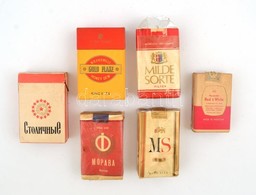 6 Doboz Külföldi Retró Cigaretta, Kettő Bontott - Altri & Non Classificati