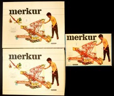 3 Doboz Merkur Retró Fémépítő ügyességi Játék, Néhány Hiányzó Elemmel, 36×27 Cm (2×), 26×18 Cm - Other & Unclassified