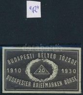 ** 1930 Budapesti Bélyegtőzsde, Fekete Színű Levélzáró 'R' - Non Classificati