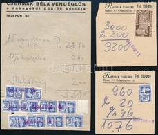 1944 3 Számolócédula Kivágász Számolólap Illeték Bélyegekkel - Unclassified