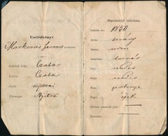1871 Régi Kitöltött Cselédkönyv, Viaszpecséttel, 15 Kr Okmánybélyeggel - Ohne Zuordnung