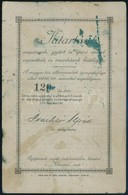 Cca 1890 Kitartás Munkás Biztosító Kötvény Igazoló Lap és Biztosítási Feltételek - Sin Clasificación