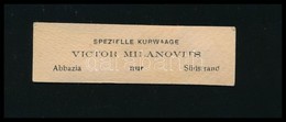 1908 Mérlegjegy Az Abbáziai Victor Milanovits Strand Mérlegéből, Szép állapotban - Sin Clasificación