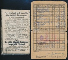 Cca 1920-1930 Perl Ernő Kommunista Papírjai, Közte újságcikk, Stb. - Unclassified