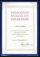 1980, 1983 Oktatásban Nyújtott Szolgálatért Adományozott Kitüntetések, 2 Db Oklevél - Sin Clasificación