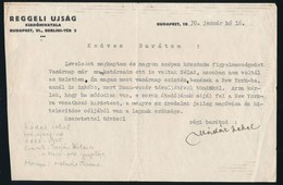 1930 Kádár Lehel (1888-1935), Fajvédő író, újságíró Saját Kézzel Aláírt Levele - Other & Unclassified