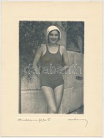 1930 Orphanidesz János (1876-1939): Egy Lány A Hullám Fürdőből, Aláírt Vintage Fotó Művészfólián Keresztül Másolva, Képm - Sonstige & Ohne Zuordnung