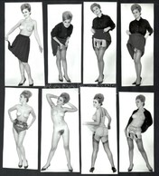 Cca 1968 Komplett Vetkőzőszám A Műteremben, 9 Db Szolidan Erotikus, Vintage Fénykép, 14,8x6 Cm - Sonstige & Ohne Zuordnung