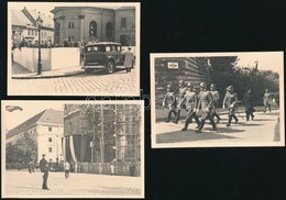 Cca 1938 Budapest I. Ostrom Utca, Bécsi Kapu Tér, ünnepi Felvonulás, Katonák, Rendőrök, Egyházi Személyek A Képeken. 12x - Other & Unclassified