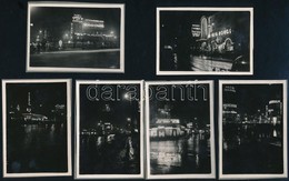 Cca 1930 Budapest éjszakai Fényei, 6 Db Vintage Fotó, 6x8,5 Cm - Otros & Sin Clasificación