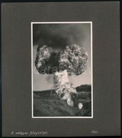 1933 A Medgyesi Földgázégés, 2 Db Albumlapra Ragasztott, Feliratozott Fotó, 13,5×9 Cm - Otros & Sin Clasificación