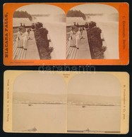 Cca 1890-1900 Niagara-vízesés, Trieszt, 2 Db Sztereófotó, 9×18 Cm / Trieste, Niagara Falls, 2 Stereo Photos - Otros & Sin Clasificación