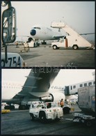 MALÉV Repülőgépek Ki- és Berakodása, Feltöltése, Stb., 2 Db Fotó, 8,5×12,5 Cm - Other & Unclassified