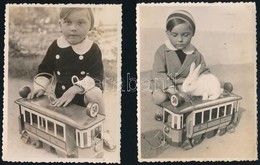 1933 Az 50-es Villamos és Alkalmi Vezetőjük, 2 Db Datált, Vintage Fotó, 11,4x8,5 Cm - Otros & Sin Clasificación
