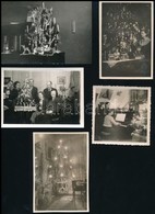 Cca 1920-1960 Régi Karácsonyok, 5 Db Fotó, 6×6 és 6×9 Cm Közötti Méretekben - Sonstige & Ohne Zuordnung