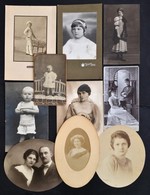 Cca 1910-1940 Régi Idők Portréi, 10 Db Különféle Közepes/normál Méretű Portréfotó, Különböző Méretben - Sonstige & Ohne Zuordnung