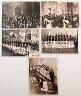 Cca 1935 Társasági élet Budapesten, Bankettek, Bálok, Vacsorák, 5 Db Fotó, 18x24 Cm - Sonstige & Ohne Zuordnung