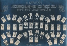 1954 A Szentesi Csecsemő- és Gyermekgondozónőképző Iskola Tanárai és Végzett Növendékeik Kistablója, 44 Nevesített Portr - Sonstige & Ohne Zuordnung