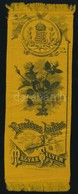 1896 Ezredéves Kiállítás. Magyar Selyem. Koronás Magyar Kiscímert, Babérágakkal, Valamint Virágokat ábrázoló Díszes Sely - Sin Clasificación