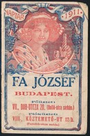 1911 Fa József Italkereskedő Reklámos Zsebnaptára. 16p. Sarka Sérült - Pubblicitari