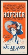1910 Nádler Lajos Aradi (Erdély) Drogériás Fogtisztító Szert Reklámozó Dekoratív, Szecessziós,számolócédulája, Szép álla - Publicidad