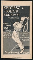 1910 Kertész Tódor Sportárjegyzéket Reklámozó Számolócédulája Teniszező Figurával - Werbung