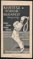 1910 Kertész Tódor Sportárjegyzéket Reklámozó Számolócédulája Teniszező Figurával - Publicidad