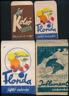 Cca 1940 6 Féle Gyógyszertári Gyógycukorka Reklámos Papírtasak és Címke (2 Db) / Pharmacy Pills Bags And Labels - Pubblicitari