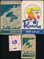 Cca 1940 4 Féle Gyógyszertári Gyógycukorka Reklámos Papírtasak és Címke (1 Db) / Pharmacy Pills Bags And Labels - Reclame