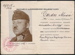 1924 Országos Tiszti Kaszinó által Kiadott Személyazonossági Igazolvány Mérnökkari őrnagy Részére - Other & Unclassified