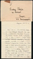 1938 Major József Karpaszományos Tizedes (I. Mérőszázad) Két Levele Egységének A Felvidéki Bevonuláskori Helyzetről, 2 D - Altri & Non Classificati