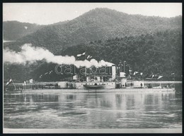 1896-1900 A Dunai Flottila Körös Monitora Lobogódíszben A Vaskapunál, Az 1980-as években Eredeti Negatívról Előhívott Fo - Otros & Sin Clasificación