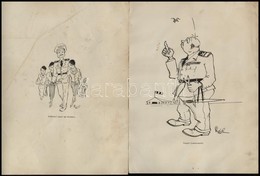 1936 Szabó Károly Katonai Karikatúrái Nyomtatásban, 5 Db - Sonstige & Ohne Zuordnung