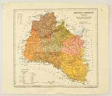 1904-es Baranya Vármegye Térkép Reprintje. 40x34 Cm - Other & Unclassified